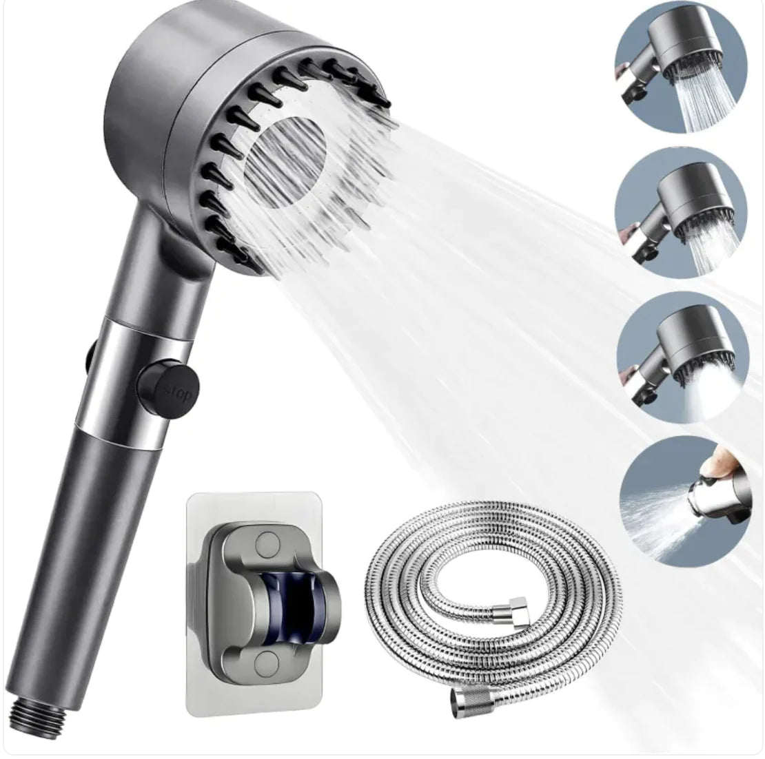 3-Mode High-Pressure Shower Head