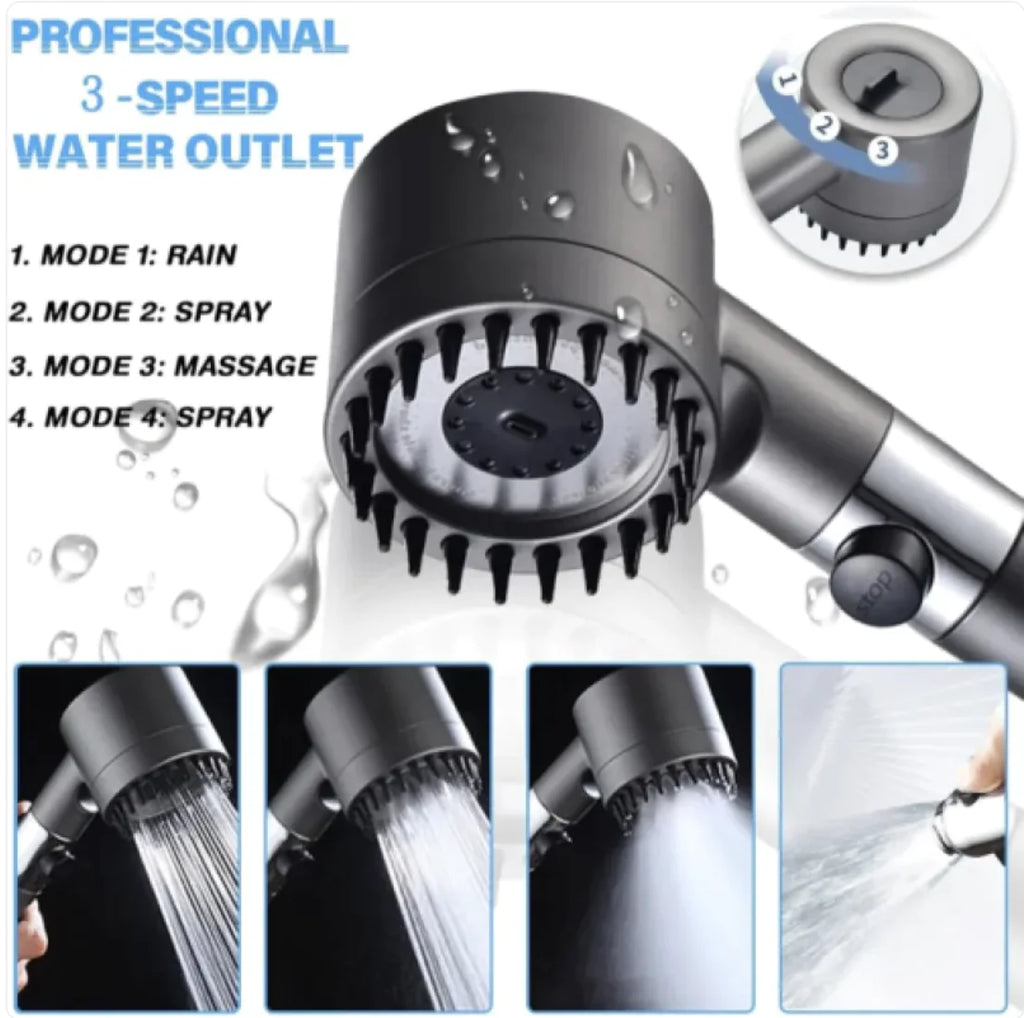 3-Mode High-Pressure Shower Head